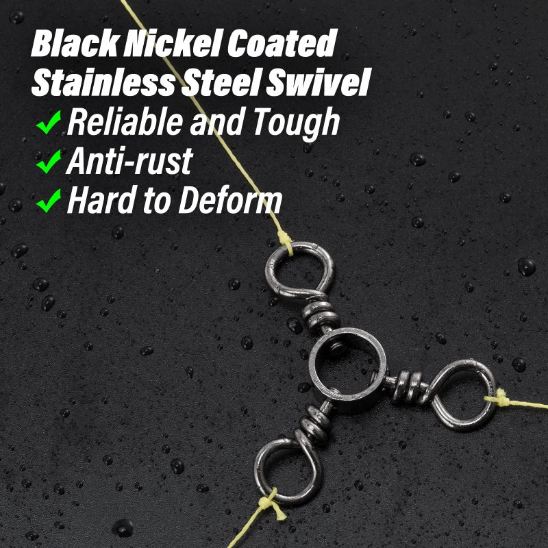 Dr.Fish 50 Pack 3 Way Swivel Fishing Tackle 30-220Lb Catfish Swivels Three Way Rigs Freshwater Saltwater Catfish Tackle (#5(40Lb)-50pk) - Image 4